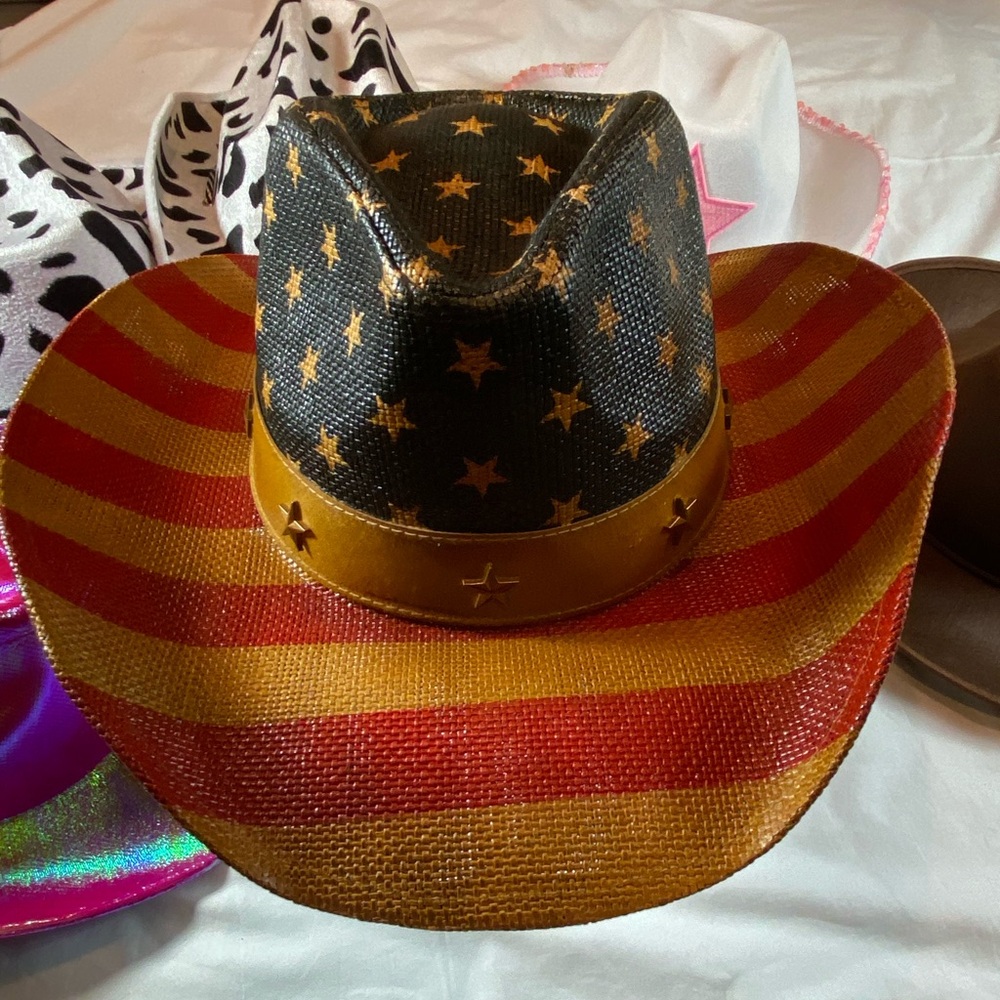 Colorful Cowboy Hat Collection for parties 6 total - Picture 2 of 11